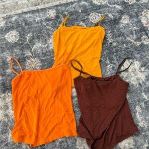 Lot Bundle 3 Cosabella Talco Camisoles - Mustard, Tangerine, Chocolate - Size M